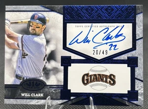 Will Clark 2025 Topps Nivel Uno Azul Estante Superior Firmas Automático/49 SF Giants - Imagen 1 de 2