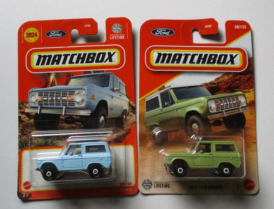 MATCHBOX ЛОТ ИЗ 2 1970 FORD BRONCO 2 ЦВЕТА - Изображение 1 из 1