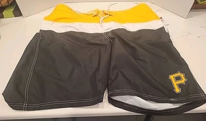 Vintage Men's Pittsburgh Pirates Baseball Boardshorts Swimming Trunks 2XL (NWT) - Picture 1 of 8