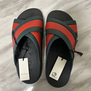 Gucci Sandal Shoes Red/Green Size 7.5 💯Authentic (Excellent Condition) - Picture 1 of 5