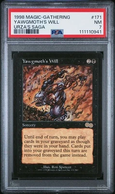 1998 Magic the Gathering Urza's Saga, Yawgmoth's Will #171, NM PSA 7 - Image 1 of 4
