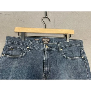 Michael Kors Tailored Fit Damenjeans Größe 32 x 32 dunkle Waschung blau Denim - Bild 1 von 9