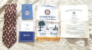 Rotary Club - Tie (new), mini banner, summons, booklet, Finchley handbook 76-77 - Picture 1 of 5