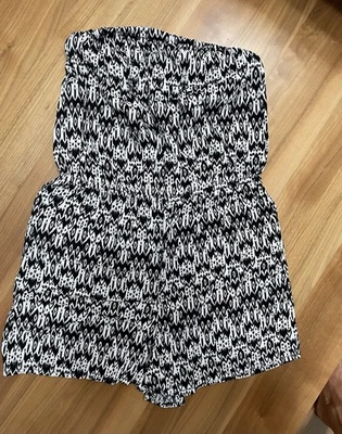 Jumpsuit trägerlos schwarz-weiß Gr. 38 Divided H&M - Bild 1 von 3