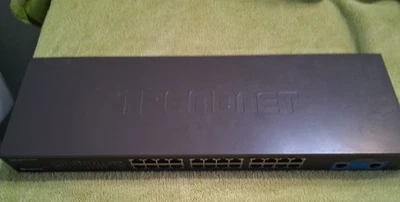 TRENDnet TEG-S224 24-Port 10/100Mbps Switch with 2 Gigabit Ports – Tested, Used - Image 1 of 4