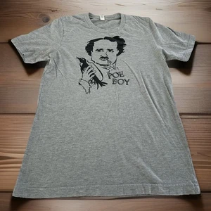 T-Shirt Bella + Canvas grau Poe Boy SS Erwachsene Small - Edgar Allen Poe lustig - Bild 1 von 7