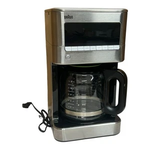 Braun KF7170 BrewSense Drip Glass Coffeemaker, Stainless Steel, CLEAN & TESTED - Picture 1 of 10