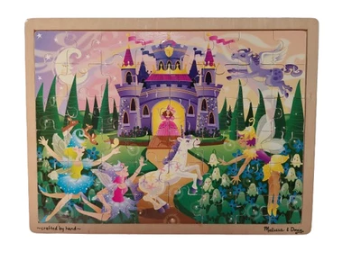 Melissa Doug Wooden Fairy Fantasy Puzzle 48 Pieces Fairytale Theme Hand Crafted - Image 1 of 4
