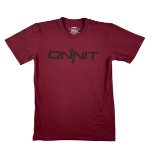 Onnit T-Shirt Mens S Burgundy Short Sleeve Crew Neck Logo Graphic Printed in USA - Picture 1 of 8