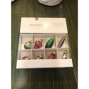 Threshold NIB Mini Christmas Ornaments Set of 8 - Picture 1 of 6