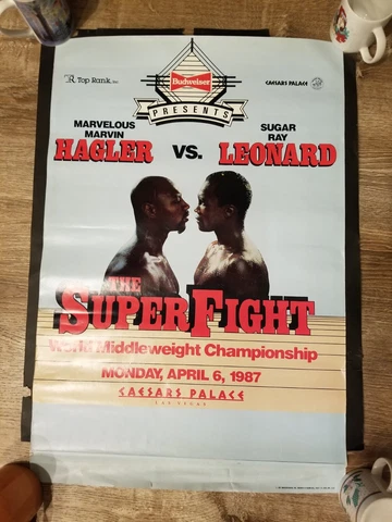 Marvin Hagler Sugar Ray Leonard 1987 Budweiser Boxing Poster Cover