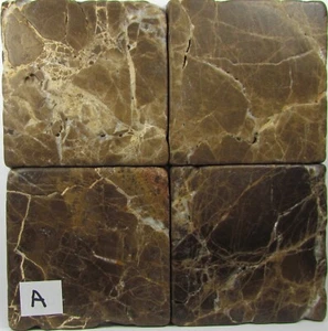 Posavasos hechos a mano de piedra natural cerámica azulejo mármol - Juego de 4 - Liso 2X - Imagen 1 de 8