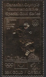 1976 Gold Foil Stamp from Canada 76 Olympics ...........51P..........L-214 - Picture 1 of 1
