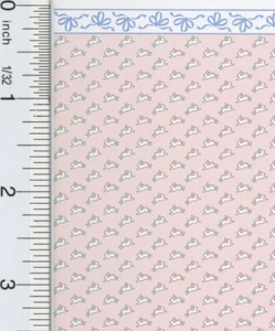 Dollhouse Miniature Wallpaper Half Scale Bunny Hop Pink - Picture 1 of 1