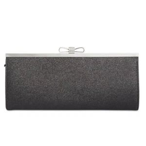 I.N.C. International Concepts Carolyn Glitter Clutch NWD Black/Silver - Picture 1 of 3
