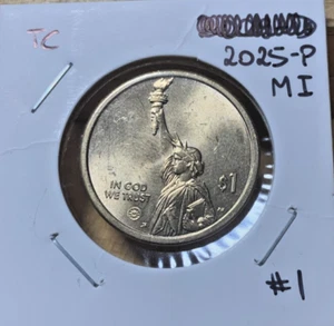 2025-P Michigan MI Innovation Dollar #1. TC Münze, kostenloser Versand - Bild 1 von 2