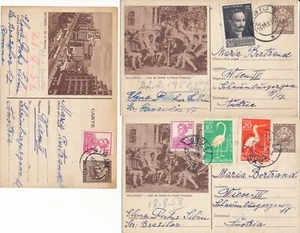ROMANIA 1958 Postcards 3x Uprated Fine Franking to Austria - Picture 1 of 1