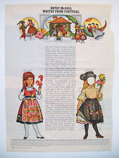 Betsy McCall Writes from Portugal paper doll August 1972 uncut