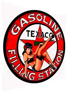 TEXACO GAS STATION STICKER SIGN SEXY WOMAN GASOLINE STATION FILLING STATION - Picture 1 of 5