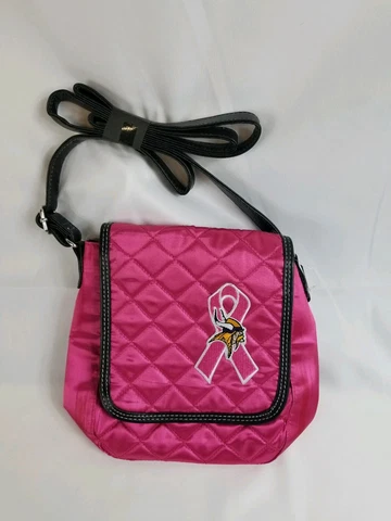 Pro-FAN-ity NFL Minnesota Vikings Handbag Purse    Littlearth Breast Cancer Pink Cover