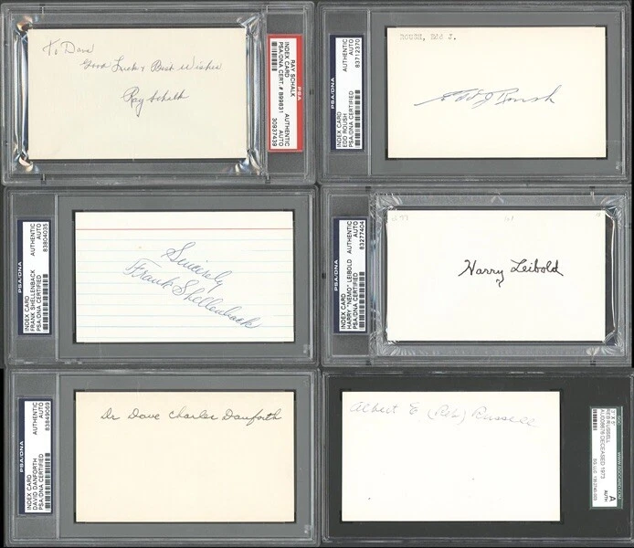 1919 World Series (Black Sox) Signed Index Card Collection (6) w/Schalk & Roush - Image 1 of 1