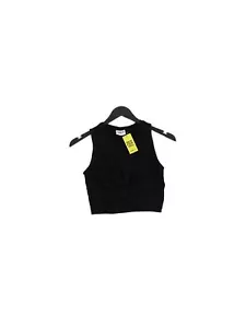 Noisy May Women's T-Shirt S Black 100% Cotton Sleeveless Round Neck Basic - Picture 1 of 6