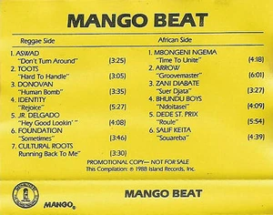 various MANGO BEAT PROMO CASSETTE ALBUM ASWAD TOOTS BHUNDU BOYS REGGAE AFRICAN - Picture 1 of 4