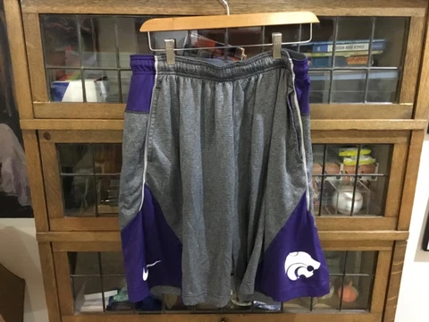 Kansas State Wildcats NIKE Dri-Fit Gray Basketball Shorts SZ XL - Cool Cover