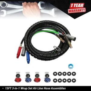 15FT 3-in-1 Wrap Set Air Line Hose Assemblies And 4 Air Hose Coupling Connector - Bild 1 von 10