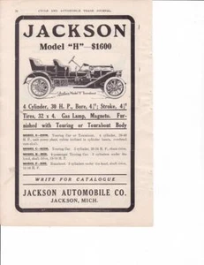 Original 1909 Jackson Model H Touring Car Print-Ad & American Simplex - Picture 1 of 1