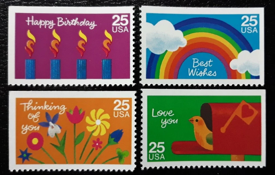 US Scott #2395-98, 1988 25c, Special Occasions, Booklet Set of 4 Stamps MNH/OG  - Image 1 of 1