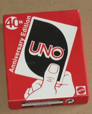 UNO 40th Anniversary Edition Card Game - Vintage 2010 Mattel - New - Image 1 of 4