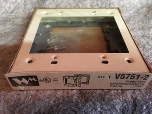 Wiremold V5751-2 Flush-Type 2 Gang Electrical Box Extension Adapter 15/16" Ivory - Picture 1 of 3