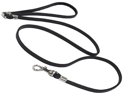 Dogs My Love Genuine Leather Classic Dog Leash 4 Ft Long 9 Sizes Black - Image 1 of 4