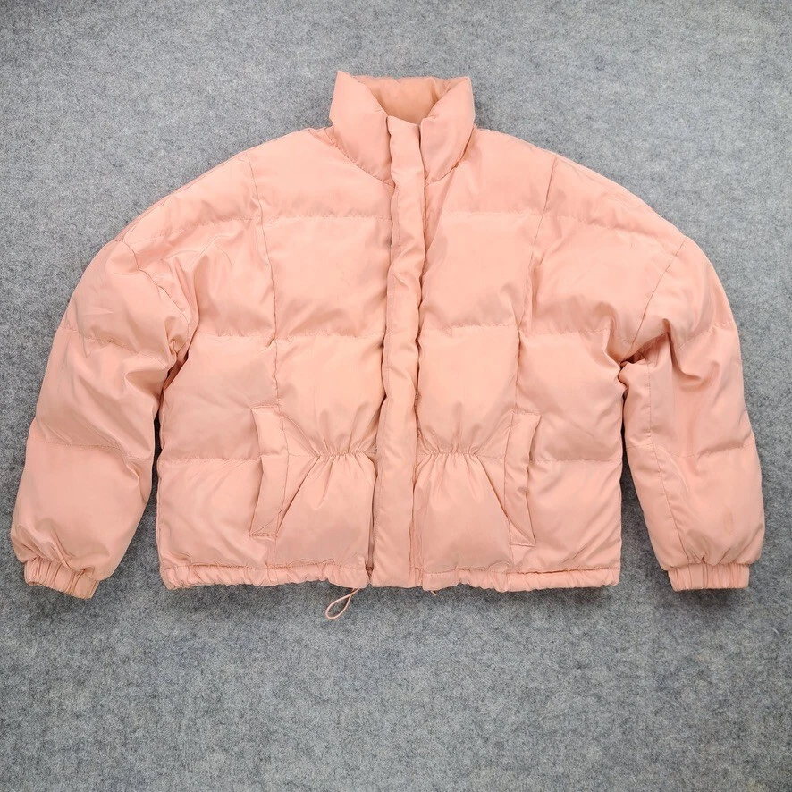 Abrigo Unif X Urban Outfitters Mujer Pequeño Rosa Puffer Chaqueta Cremallera Completa Acolchado Foto 1 de 4