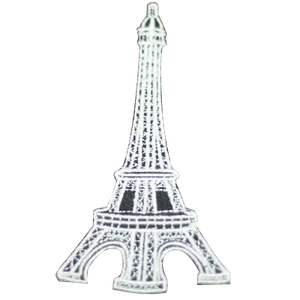Distintivo Toppa Torre Eiffel Bianco Ricamato Ferro su Cucito per Vestiti 10x5,5cm - Foto 1 di 1