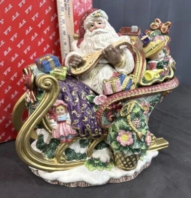 Fitz Floyd Tureen Guirnalda de Navidad Trineo Tureen con Cucharón Excelente Estado Foto 1 de 4