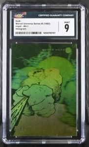 1992 IMPEL Marvel Universe - Series 3 - HULK # H-1 - HOLOGRAM CGC 9 Mint - Picture 1 of 2
