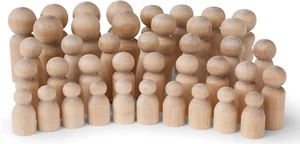 Natural Unfinished Wooden Peg Doll Bodies, Quality People Shapes, Great for Arts - Picture 1 of 6