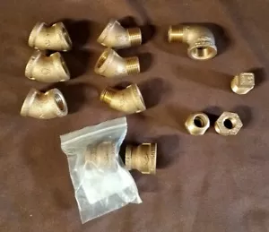 12 Raccordi Ottone 1/2" 45 e 90 Gomiti, Giunti, Spina Testa Quadrata Cored, LF - Foto 1 di 4