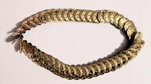 Cintura catena allungata disco oro vintage tonalità metallo adatta 32""-38"" dollaro sabbia vita vita - Foto 1 di 4