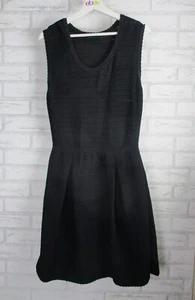 Max & Co womens fit & flare dress crepe knit black M sheer sleeveless - Picture 1 of 9