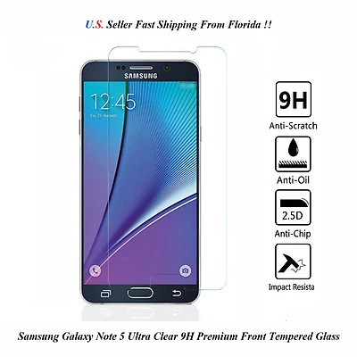 Premium Ultra Clear&Thin Tempered Glass For Samsung Galaxy Note 5  US~Seller !! - Image 1 of 3