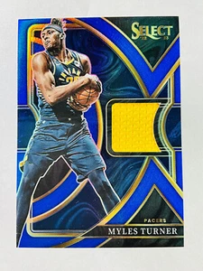 Myles Turner 2022-23 Panini Select Swatches Jersey Blue Prizm 53/75 - Picture 1 of 2