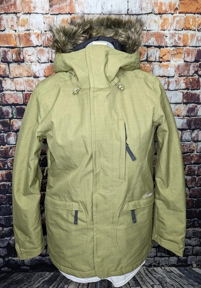 O'Neill Mujer Mediana Belle 10K Impermeable Esquí Snowboard Chaqueta Capucha Piel Parka Foto 1 de 4