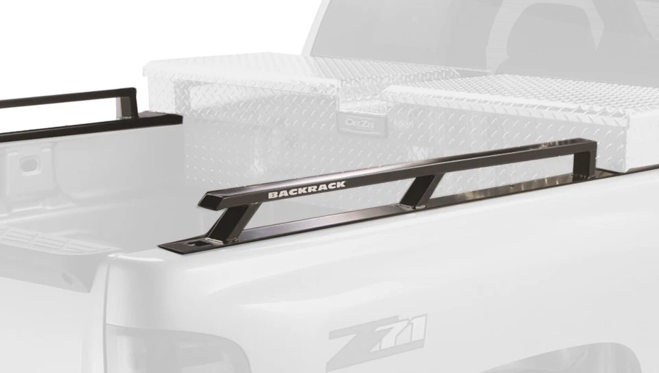 Rieles laterales para bastidor trasero RealTruck para usar con caja de herramientas de 21" | Negro, sin taladro | 65523 TB Foto 1 de 1