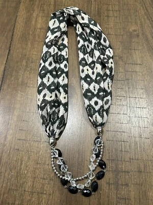 Concepts New York Bufanda Cuello Envoltura Cuentas, Negro/Blanco, Usado en Excelente Condición, Raro Hallazgo Foto 1 de 4