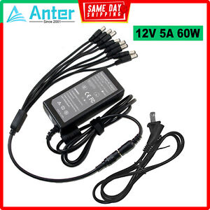 DC 12V 5A Power Adapter +8 Split Power Cable for Annke CCTV Security Camera DVR