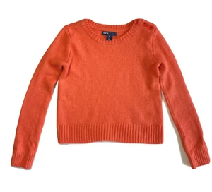 GAP Kids Orange Angora Blend Sweater Lomg Sleeve Girls Size S (6-7) Crew Neck - Picture 1 of 5