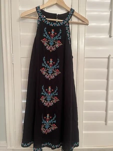 SAVANNA JANE Damen Medium schwarz Blumen bestickt Etuikleid Minikleid Viskose - Bild 1 von 2